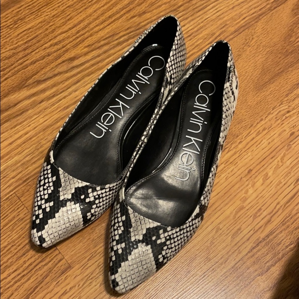 Calvin Klein snake print flats